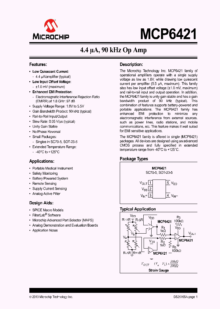 MCP6421_7547758.PDF Datasheet