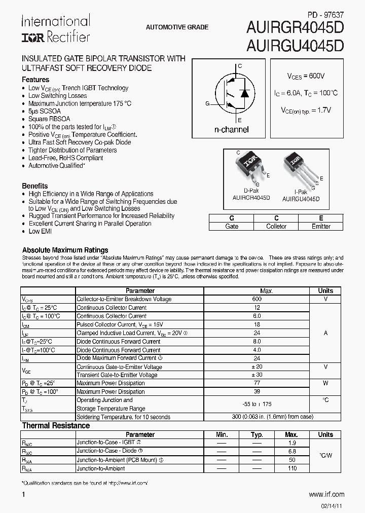 AUIRGP4062D_7549454.PDF Datasheet