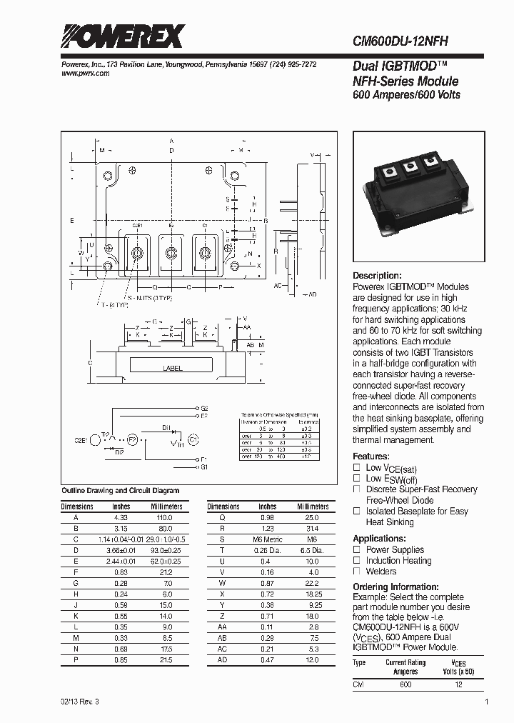 CM600DU-12NFH_7550115.PDF Datasheet