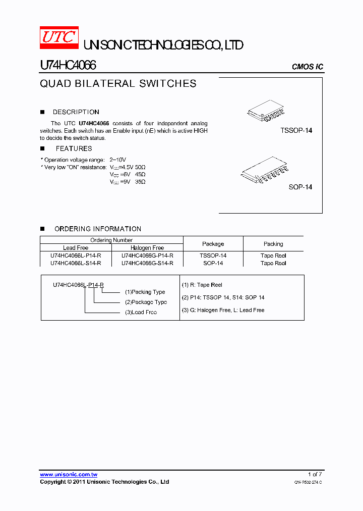 U74HC4066_7555337.PDF Datasheet