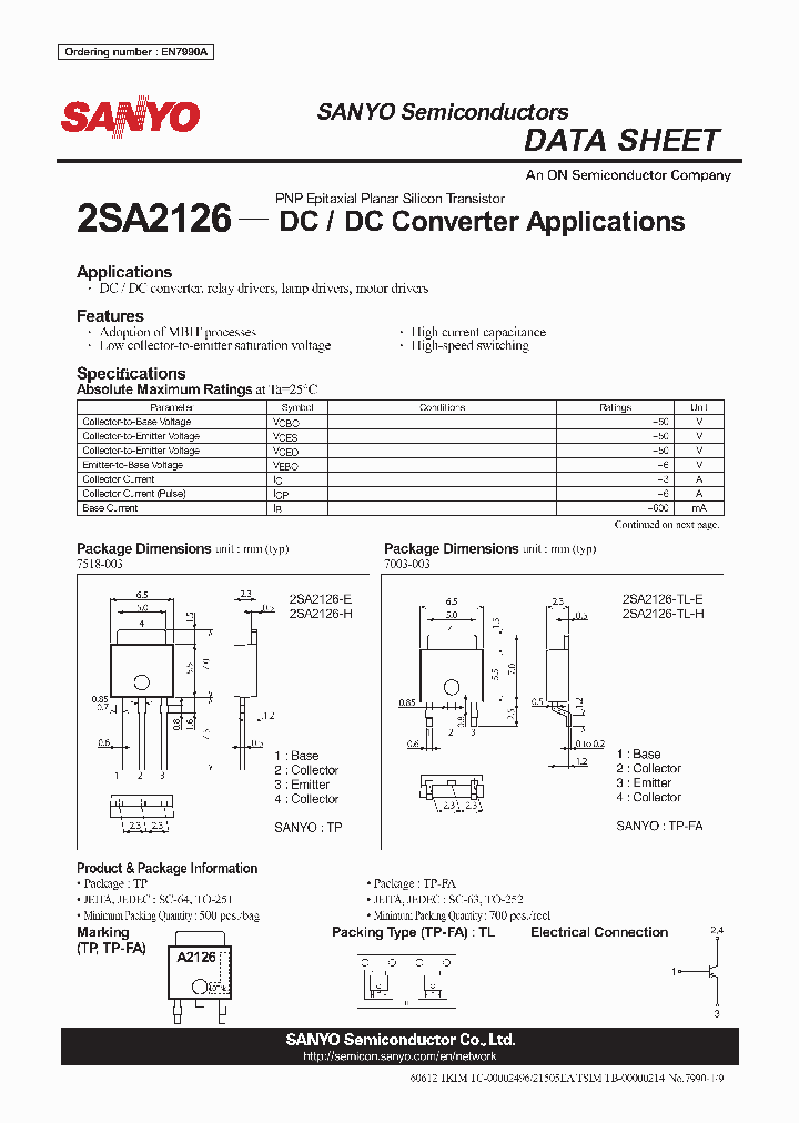 2SA2126-TL-E_7559375.PDF Datasheet