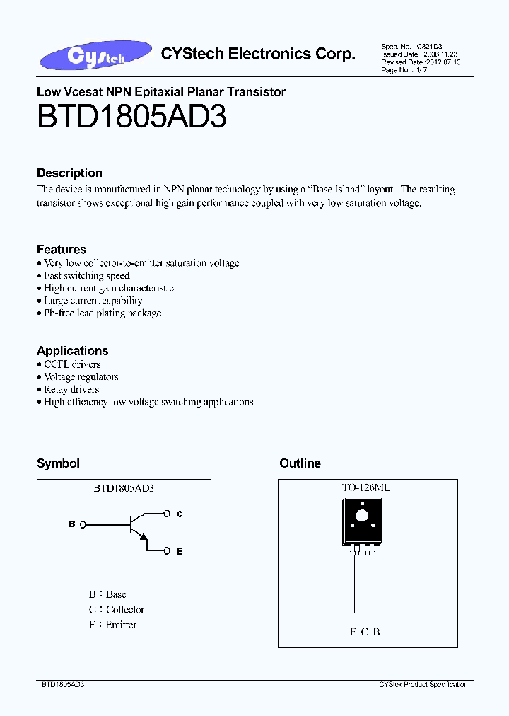BTD1805AD3_7565670.PDF Datasheet