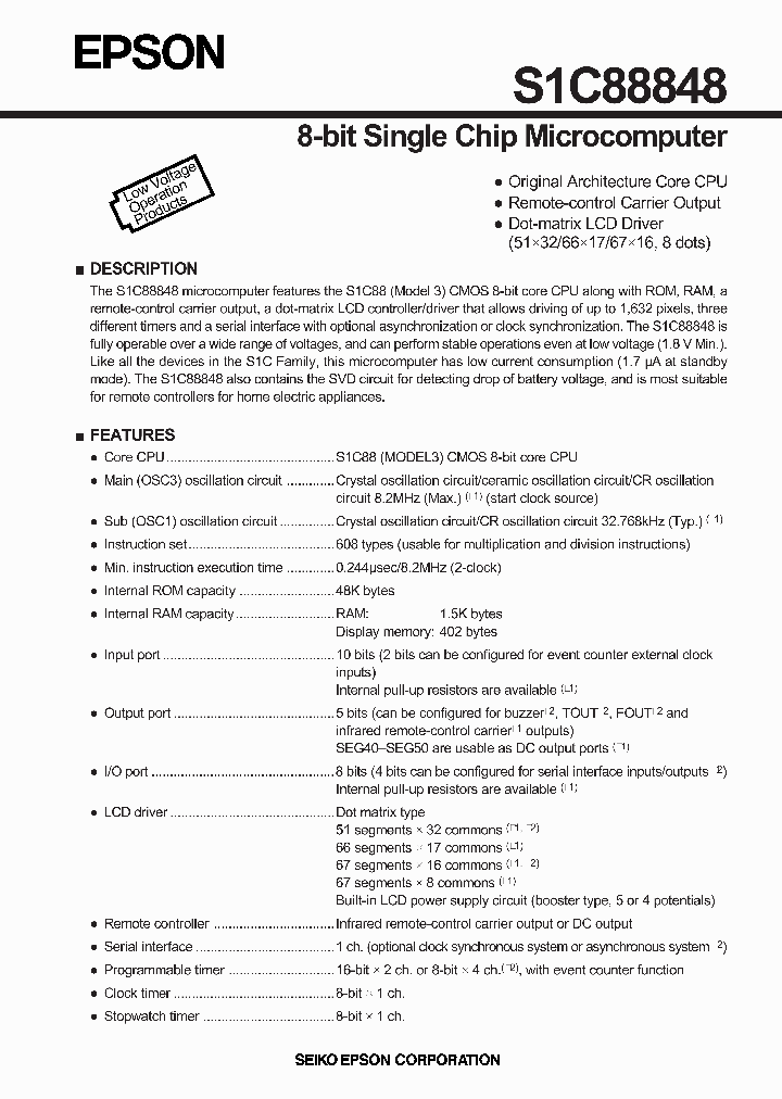 S1C88848_7571151.PDF Datasheet