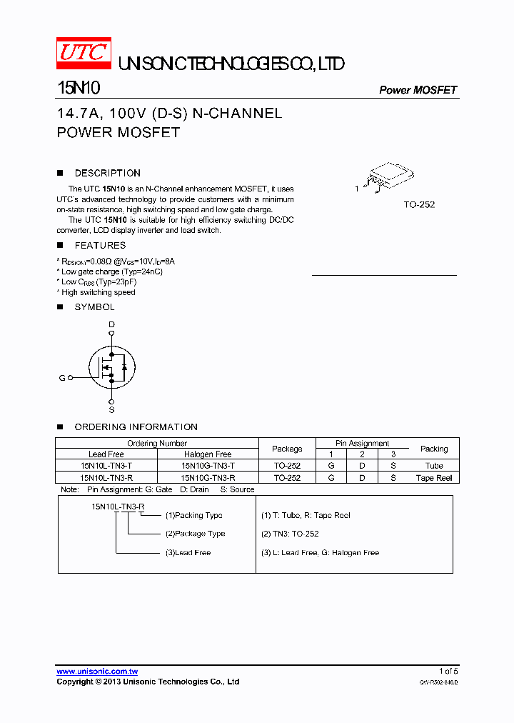 15N10_7572355.PDF Datasheet Download --- IC-ON-LINE