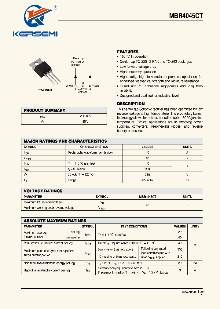 MBR4045CT_7572428.PDF Datasheet