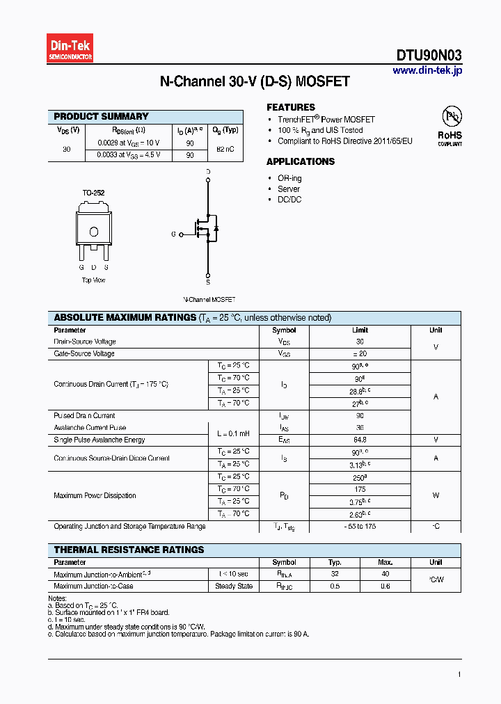 DTU90N03_7580546.PDF Datasheet