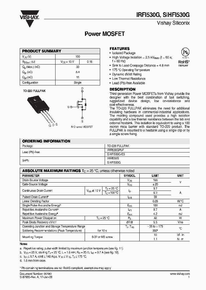 IRFI530G_7582930.PDF Datasheet