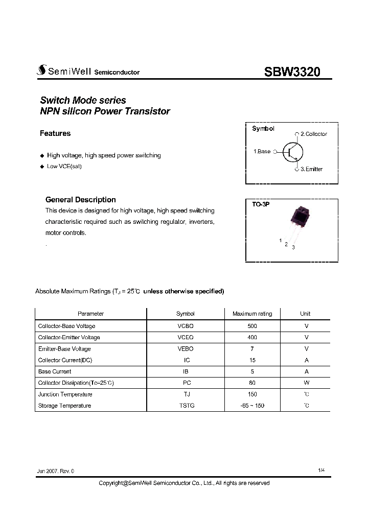 SBW3320_7585685.PDF Datasheet Download --- IC-ON-LINE
