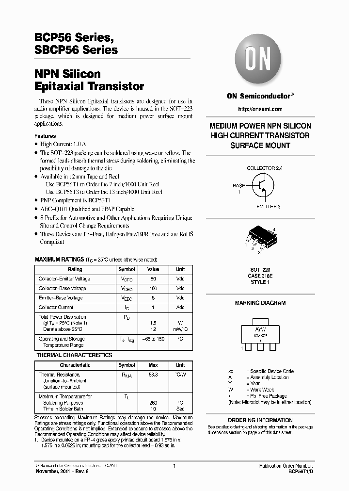 SBCP56T1G_7588070.PDF Datasheet