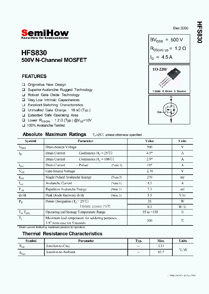 HFS830_7594410.PDF Datasheet