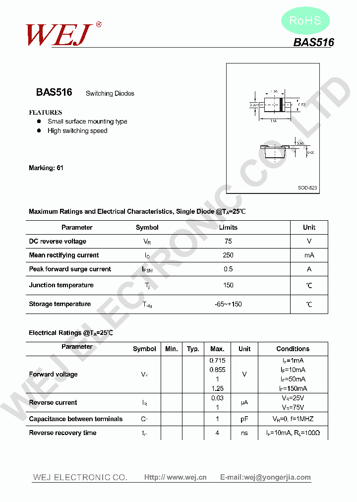 BAS516_7595222.PDF Datasheet