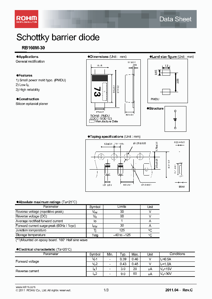 RB160M-30TR_7596703.PDF Datasheet