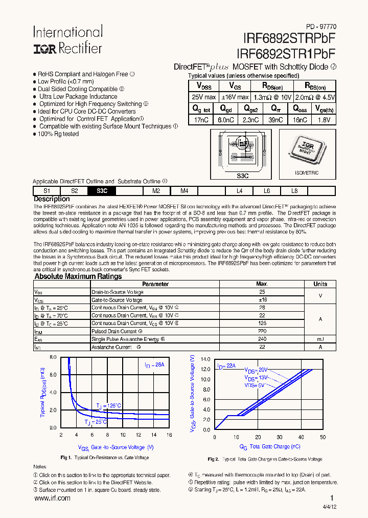 IRF6892STRPBF_7601009.PDF Datasheet
