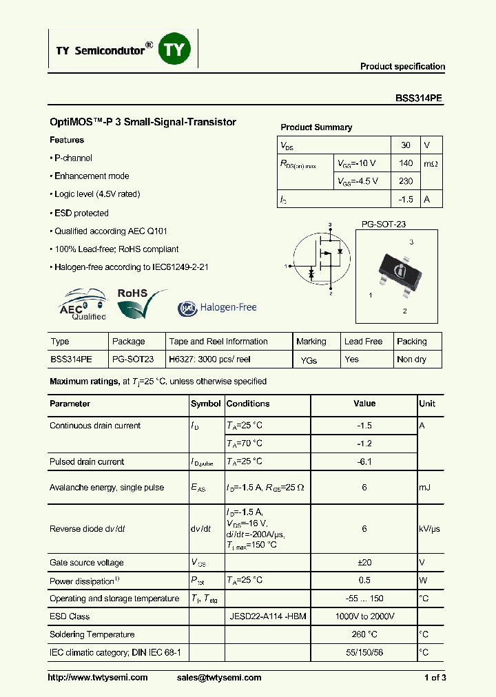 BSS314PE_7608855.PDF Datasheet
