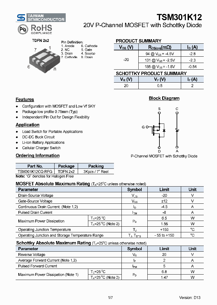 TSM301K12CQ13_7611637.PDF Datasheet