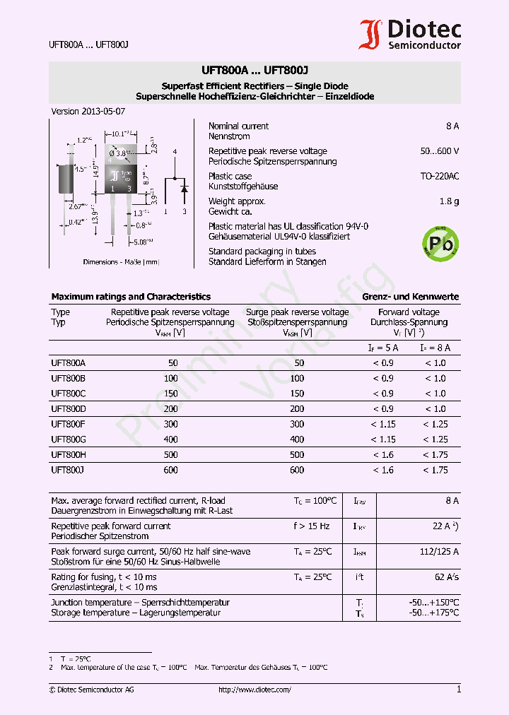 UFT800B_7615429.PDF Datasheet