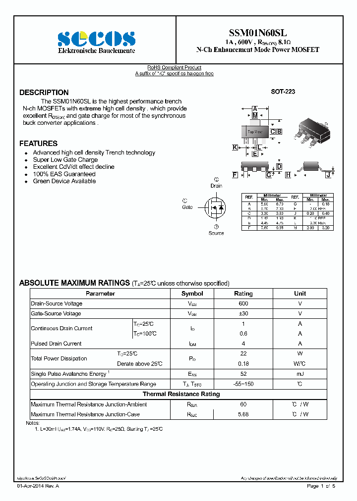 SSM01N60SL_7639006.PDF Datasheet