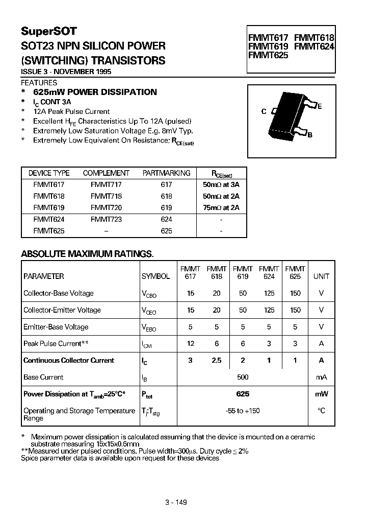 FMMT617_7639654.PDF Datasheet Download --- IC-ON-LINE
