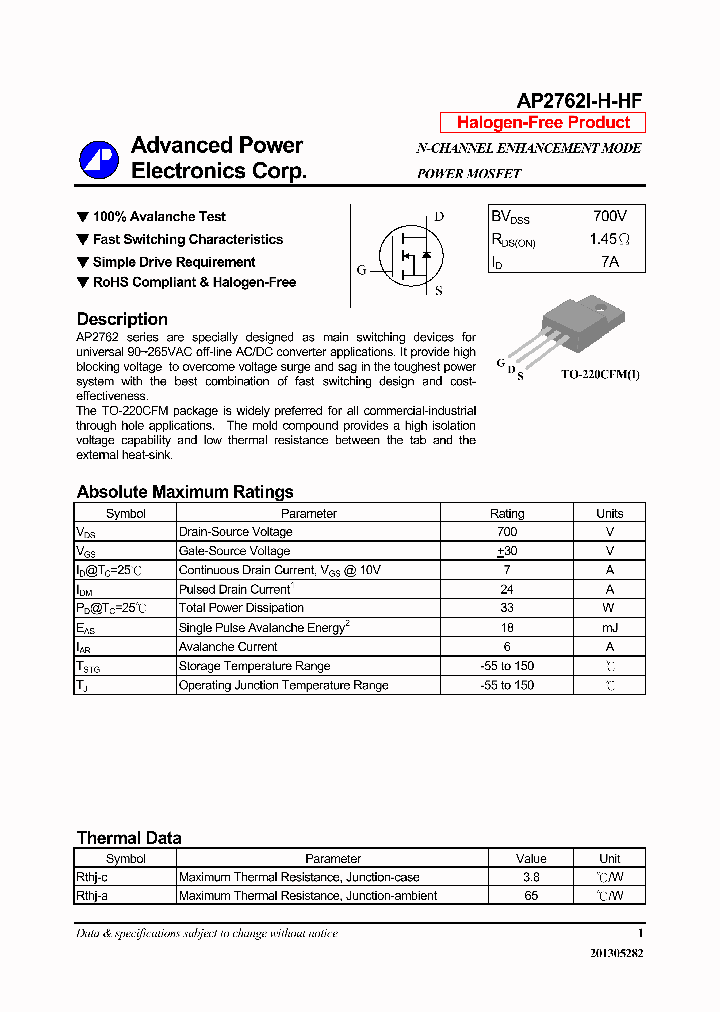 AP2762I-H-HF_7662504.PDF Datasheet Download --- IC-ON-LINE