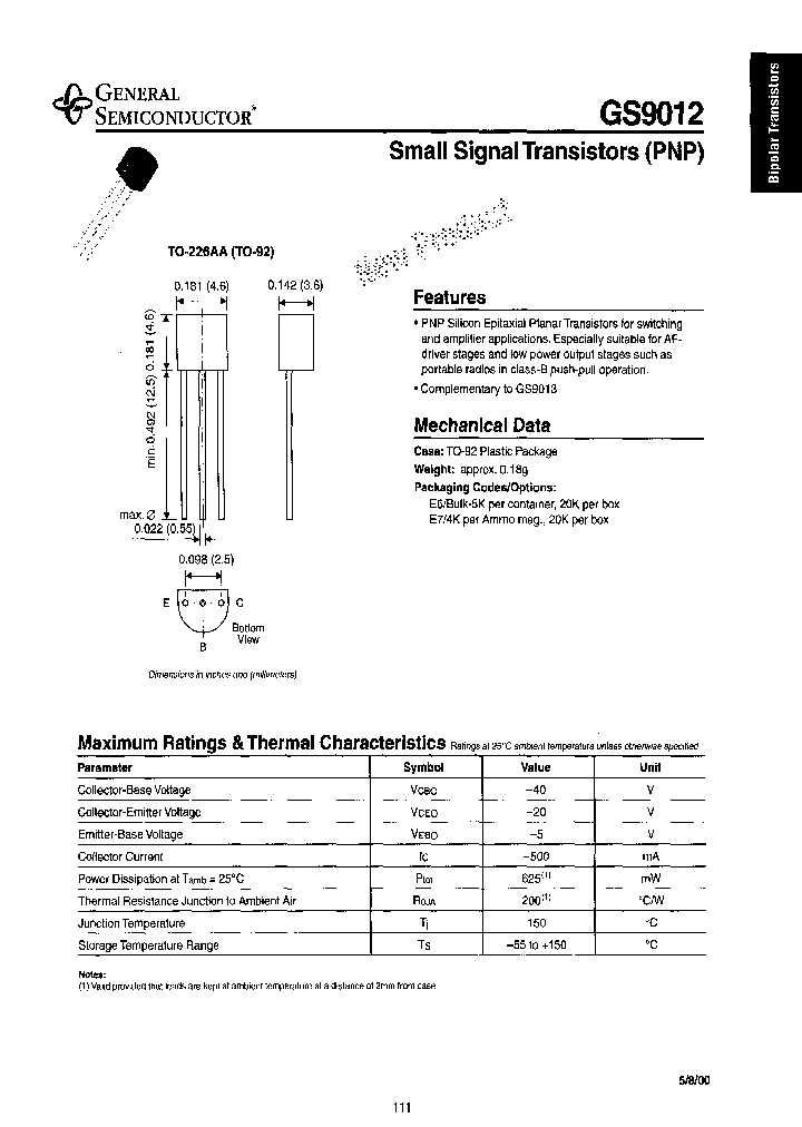 GS9012_7666914.PDF Datasheet Download --- IC-ON-LINE
