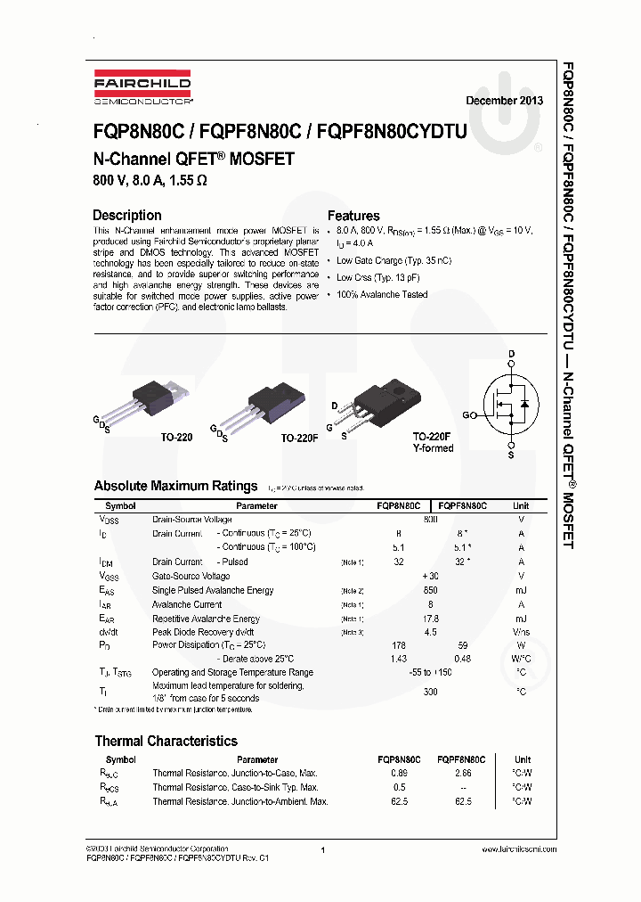 8N80C_7667878.PDF Datasheet Download --- IC-ON-LINE
