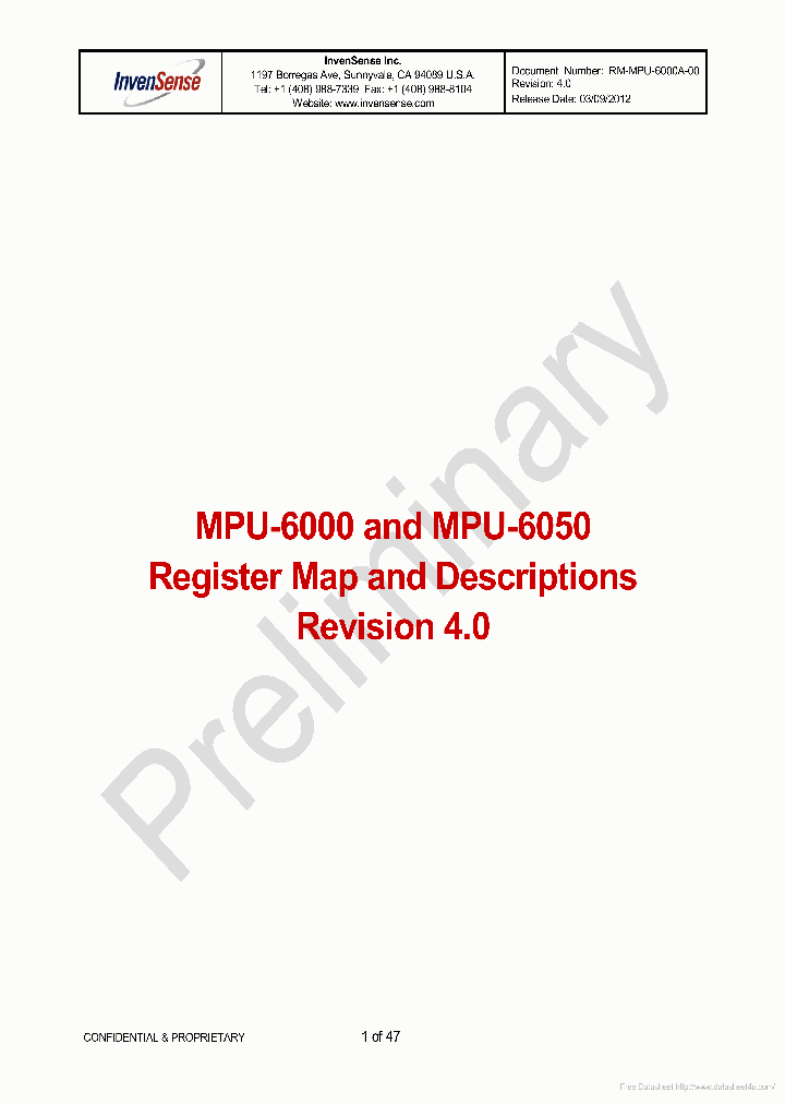 MPU6050_7670066.PDF Datasheet Download --- IC-ON-LINE