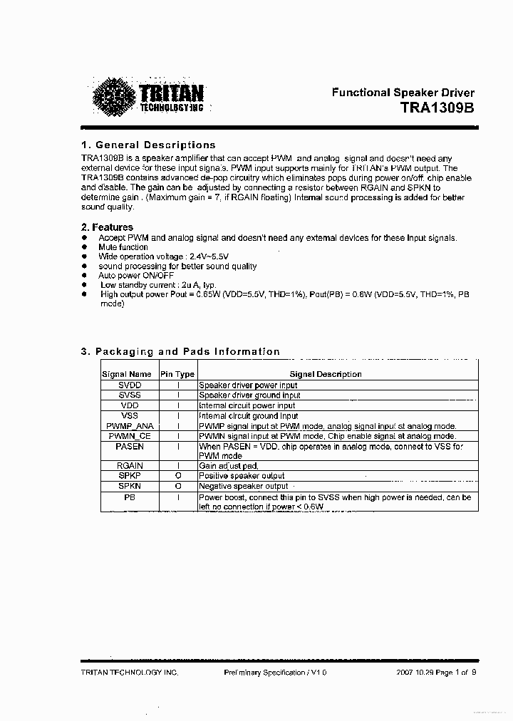 TRA1309B_7670188.PDF Datasheet