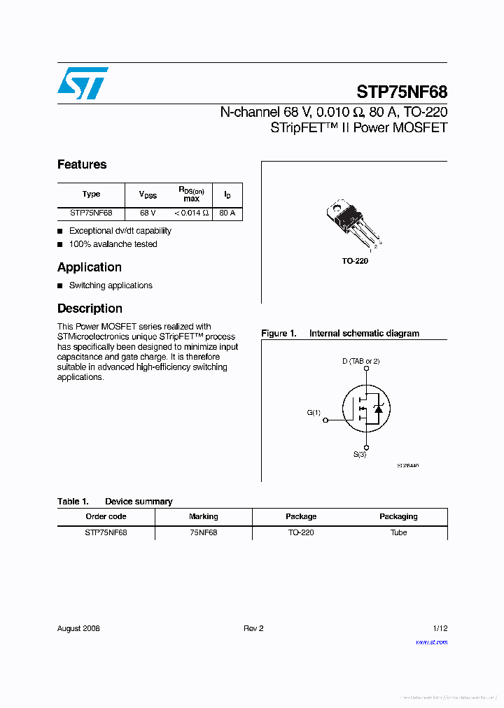 STP75NF68_7670325.PDF Datasheet