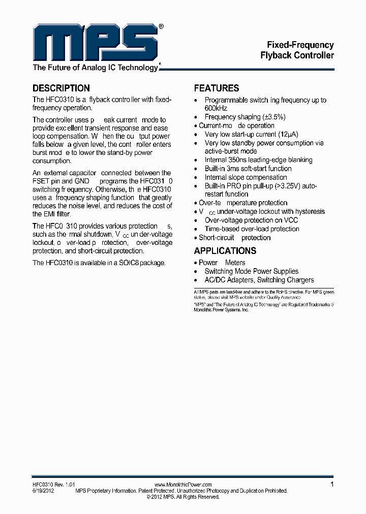 HFC0310_7672374.PDF Datasheet Download --- IC-ON-LINE