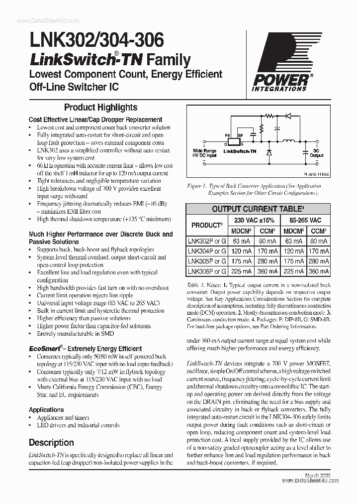 LNK306_7677691.PDF Datasheet Download --- IC-ON-LINE