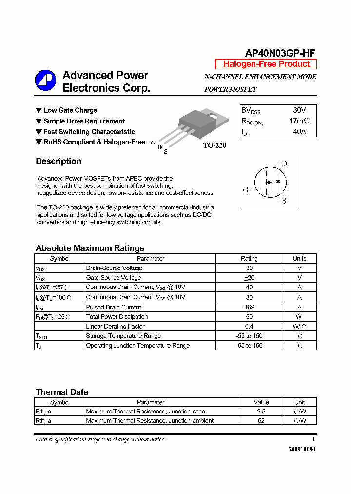 AP40N03GP-HF_7678663.PDF Datasheet