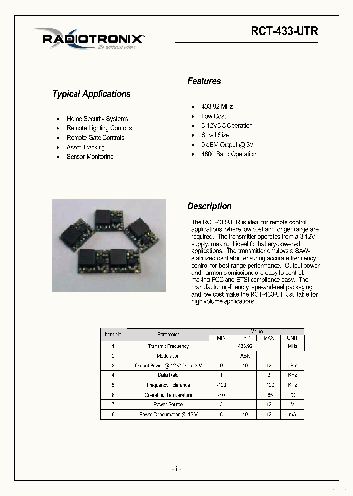 RCT-433-UTR_7679586.PDF Datasheet