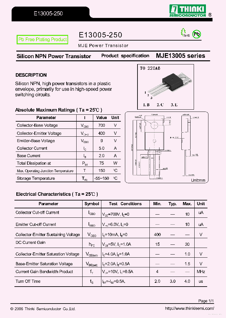 E13005250_7684909.PDF Datasheet Download