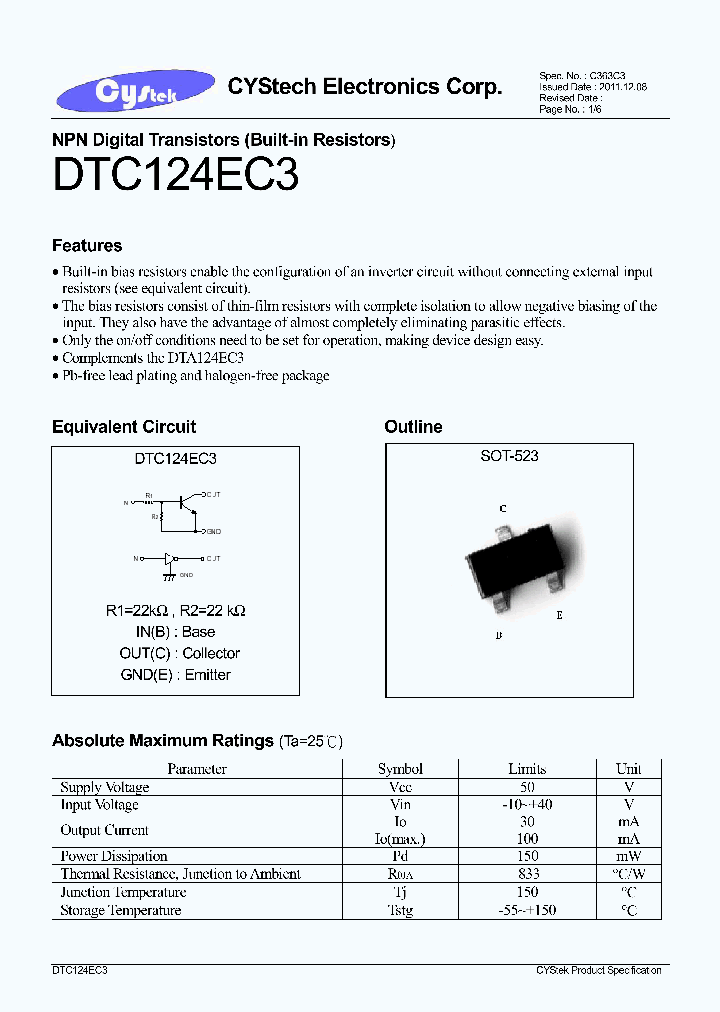 DTC124EC3_7686120.PDF Datasheet