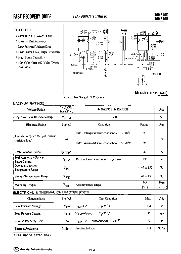 30KF50B_7692358.PDF Datasheet Download --- IC-ON-LINE