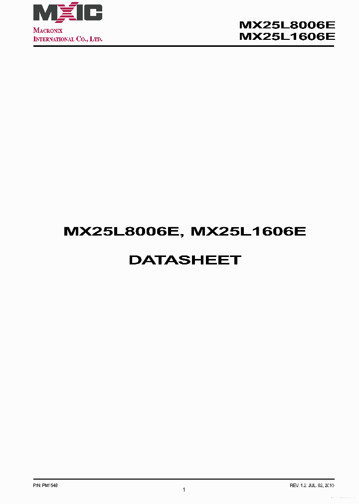 MX25L1606E_7693237.PDF Datasheet