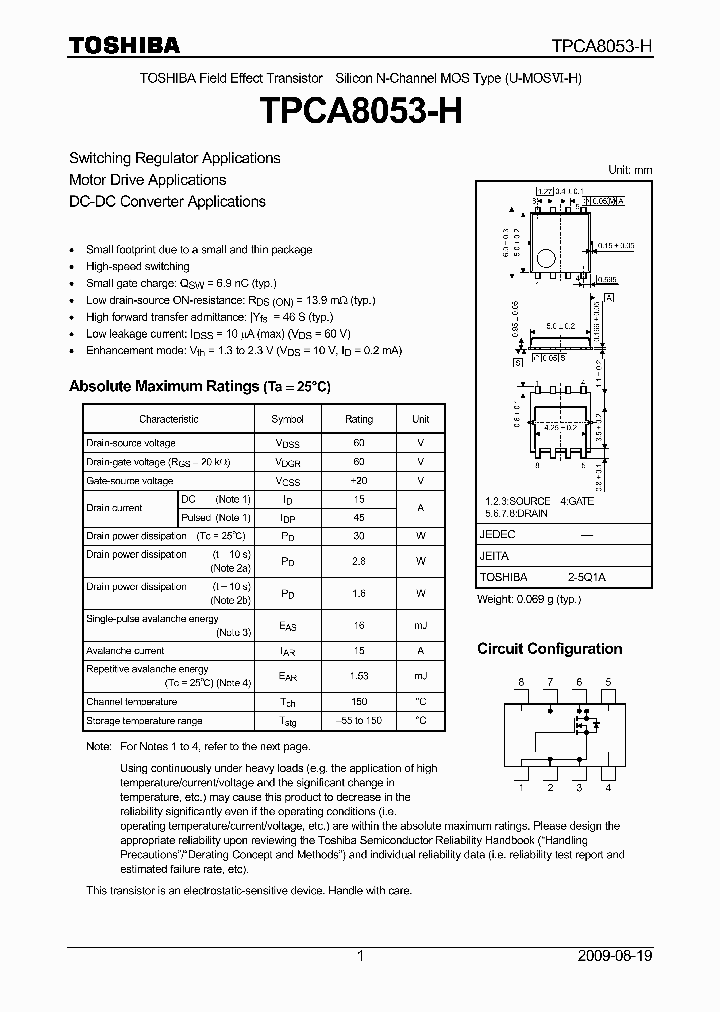 TPCA8053-H_7694667.PDF Datasheet