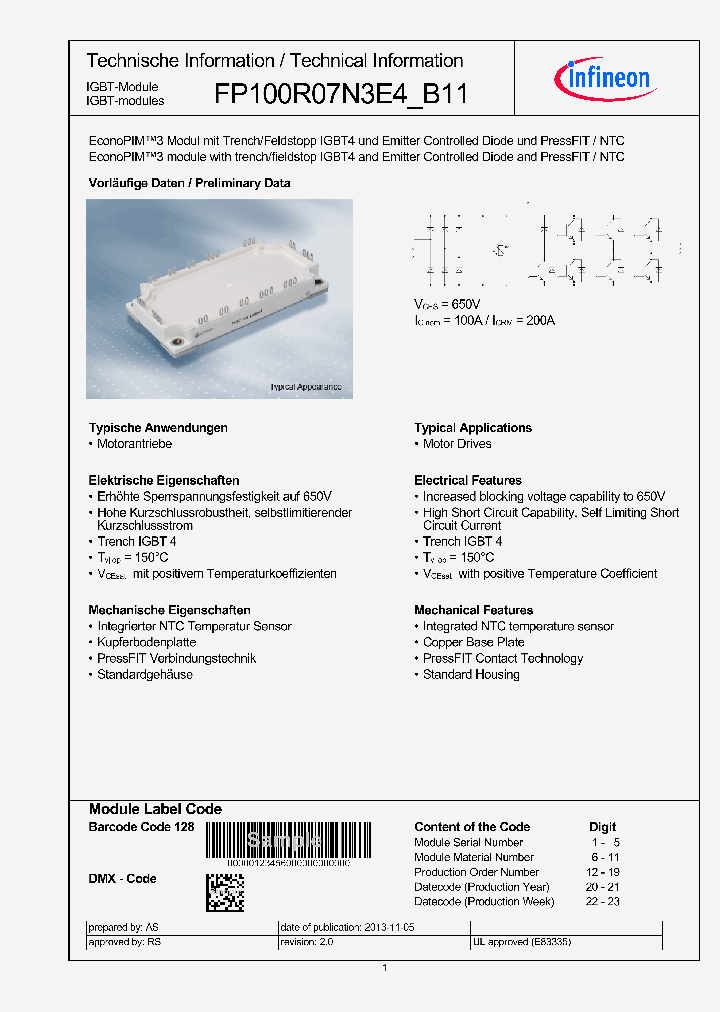 FP100R07N3E4B11_7694458.PDF Datasheet