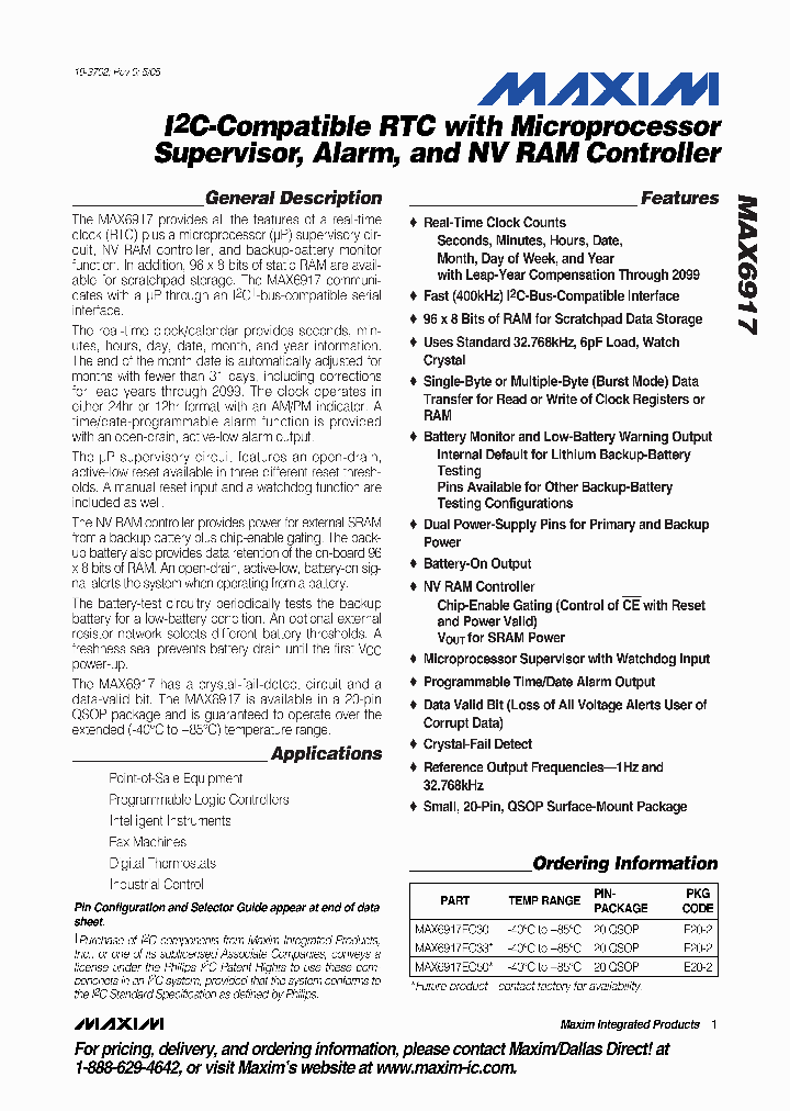 MAX6917EO50T_7695120.PDF Datasheet