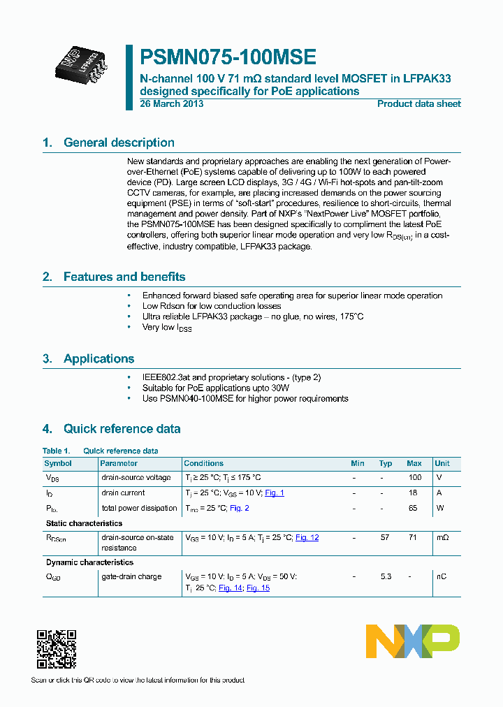 PSMN075-100MSE_7702316.PDF Datasheet