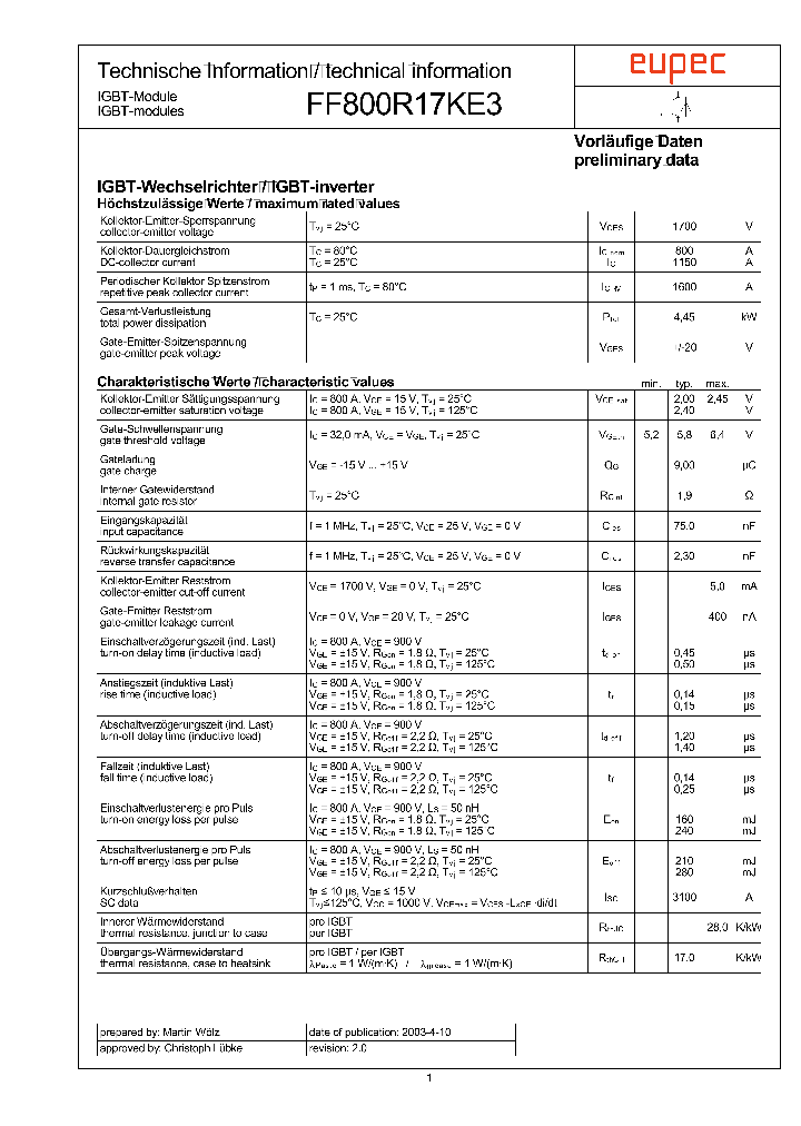 FF800R17KE3_7712906.PDF Datasheet