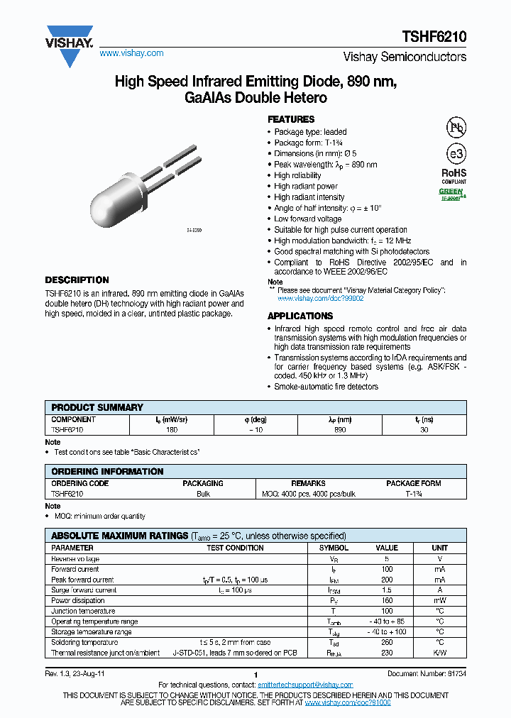 TSHF6210-CS21_7714244.PDF Datasheet Download --- IC-ON-LINE