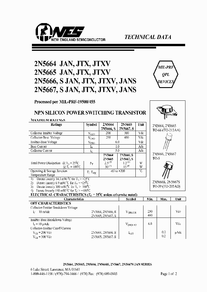 JANTX2N5665_7718502.PDF Datasheet