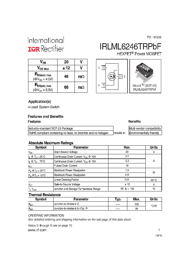 IRLML6246TRPBF_7725914.PDF Datasheet