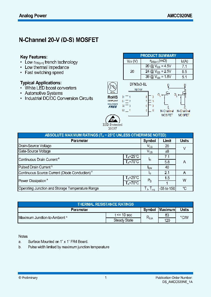 AMCC920NE_7732253.PDF Datasheet