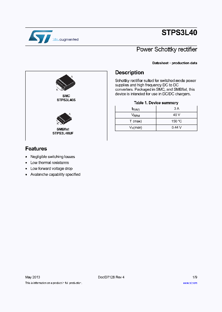 STPS3L40_7733698.PDF Datasheet