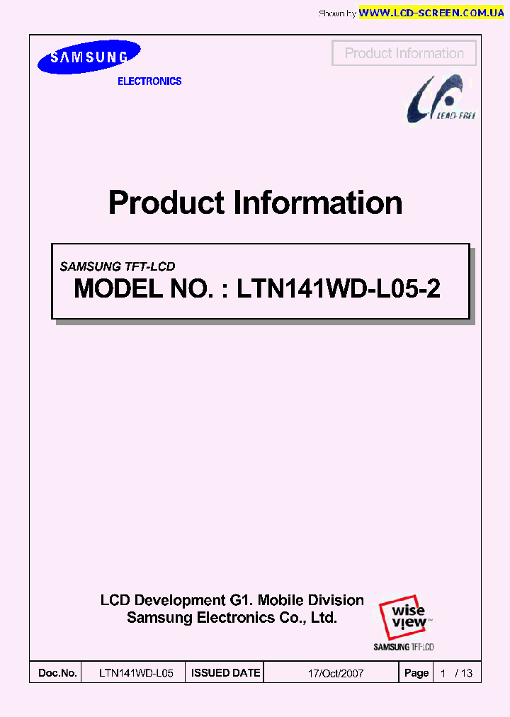 LTN141WD-L05-2_7738057.PDF Datasheet