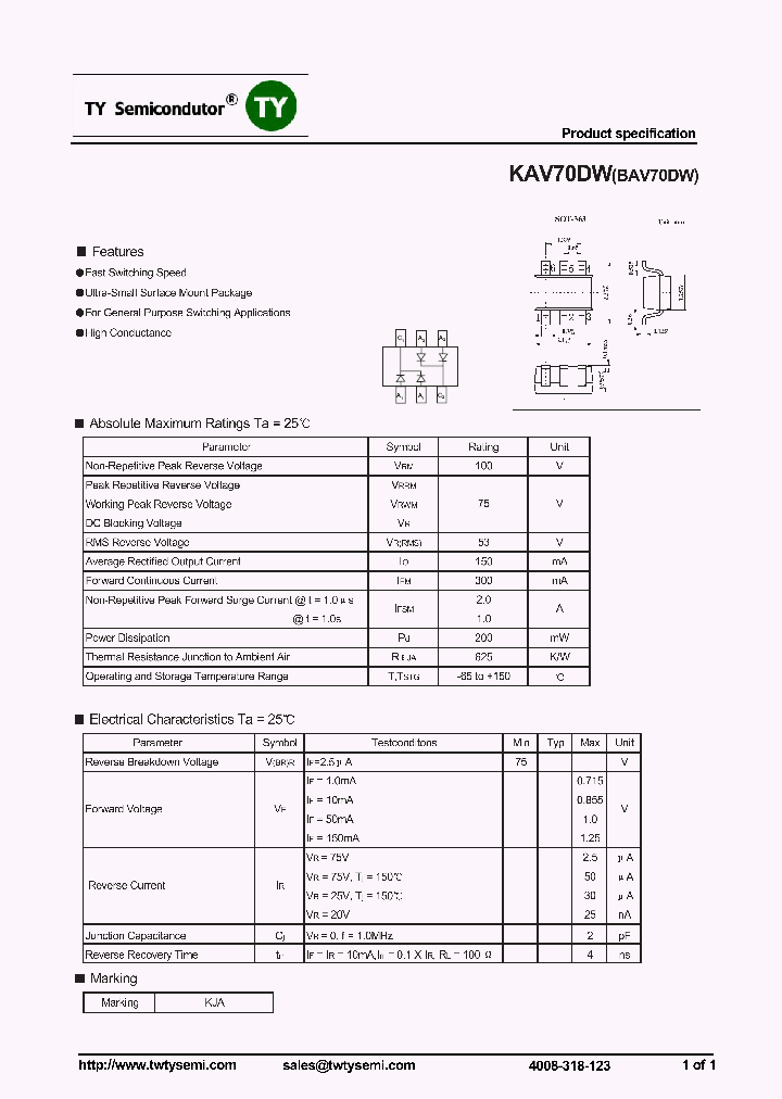 KAV70DWBAV70DW_7737817.PDF Datasheet