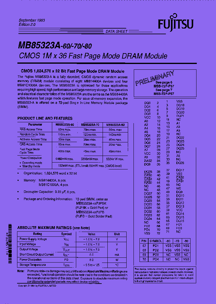 MB85323A-70PJPBK_7743156.PDF Datasheet