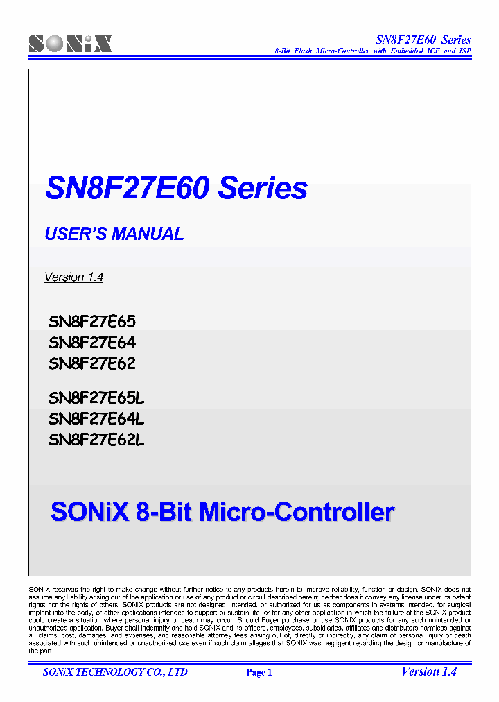 SN8F27E64_7743613.PDF Datasheet